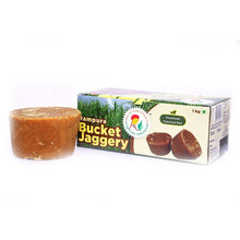 Load image into Gallery viewer, Rampura Bucket Jaggery 1kg - Processed chemical free - Rampura Organics India Pvt. Ltd.