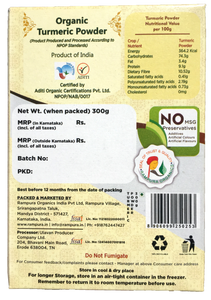 Organic Turmeric Powder 300g - Rampura Organics India Pvt. Ltd.
