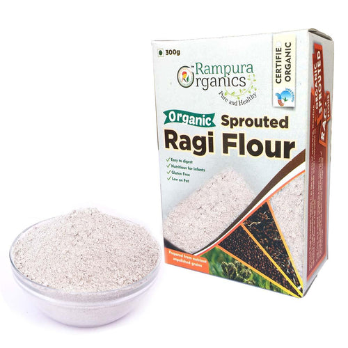 Organic Sprouted Ragi Flour 300g - Rampura Organics India Pvt. Ltd.